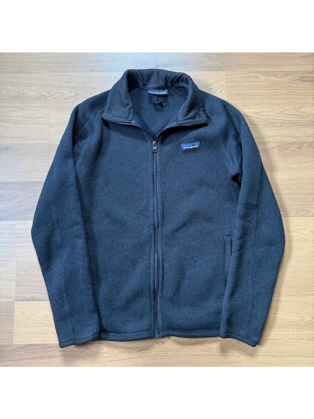 Women's Patagonia Black Full Zip Better Sweater Fleece Light Jacket Sz Medium